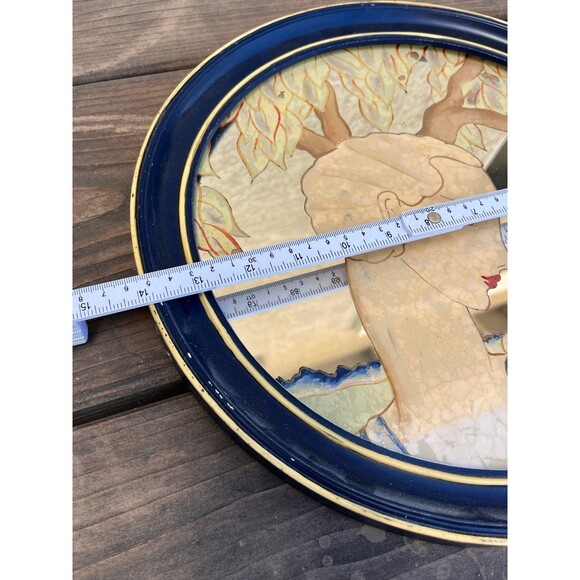 Antique reverse painted mirror 14” - Picture 3 of 4